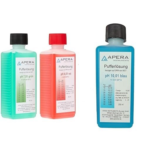 Kit de solution d'étalonnage pH 4.01/7.00 250 ml & Solution d'étalonnage pH 10.01 250 ml